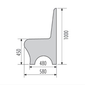 MODUL BA SLIM - 
Лежак для хамама Lux Elements с прямой спинкой без наклона.